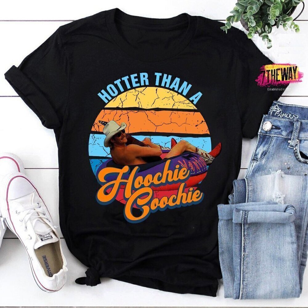 Alan Jackson Hotter Than A Hoochie Coochie Country Music Retro Fan Graphic Tee